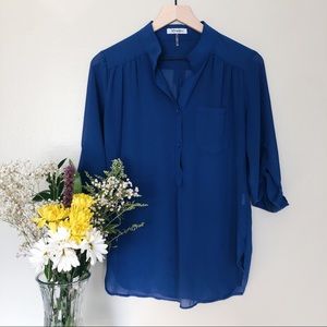 Xtarrn Blue Sheer Blouse